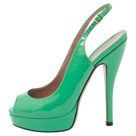 gucci green heel|gucci ankle strap heels.